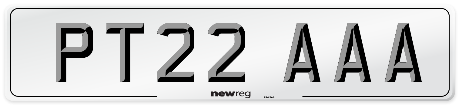 PT22 AAA Number Plate from New Reg